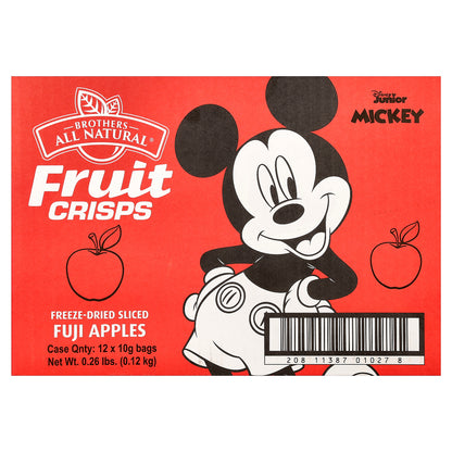 Brothers-All-Natural, Fruit Crisps, Fuji Apples, Disney Junior, 12 Bags, 0.32 oz (10 g) Each