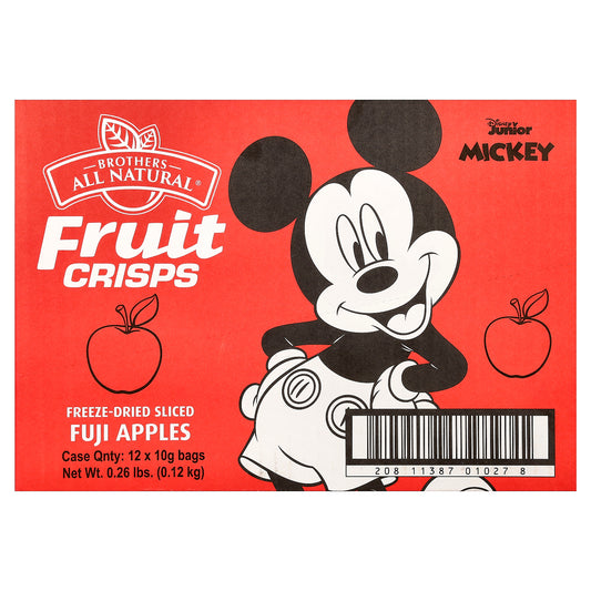 Brothers-All-Natural, Fruit Crisps, Fuji Apples, Disney Junior, 12 Bags, 0.32 oz (10 g) Each