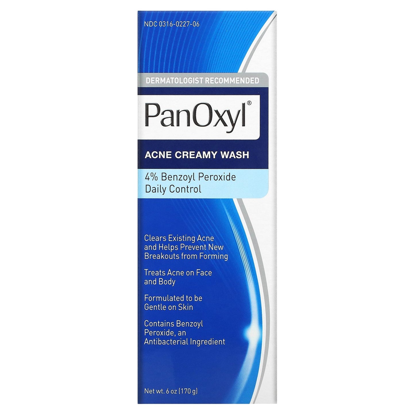 PanOxyl, Acne Creamy Wash, Benzoyl Peroxide 4% Daily Control,  6 oz (170 g)