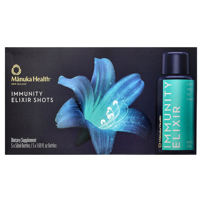 Manuka Health, Immunity Elixir Shots, 5 Bottles, 1.69 fl oz (50 ml) Each