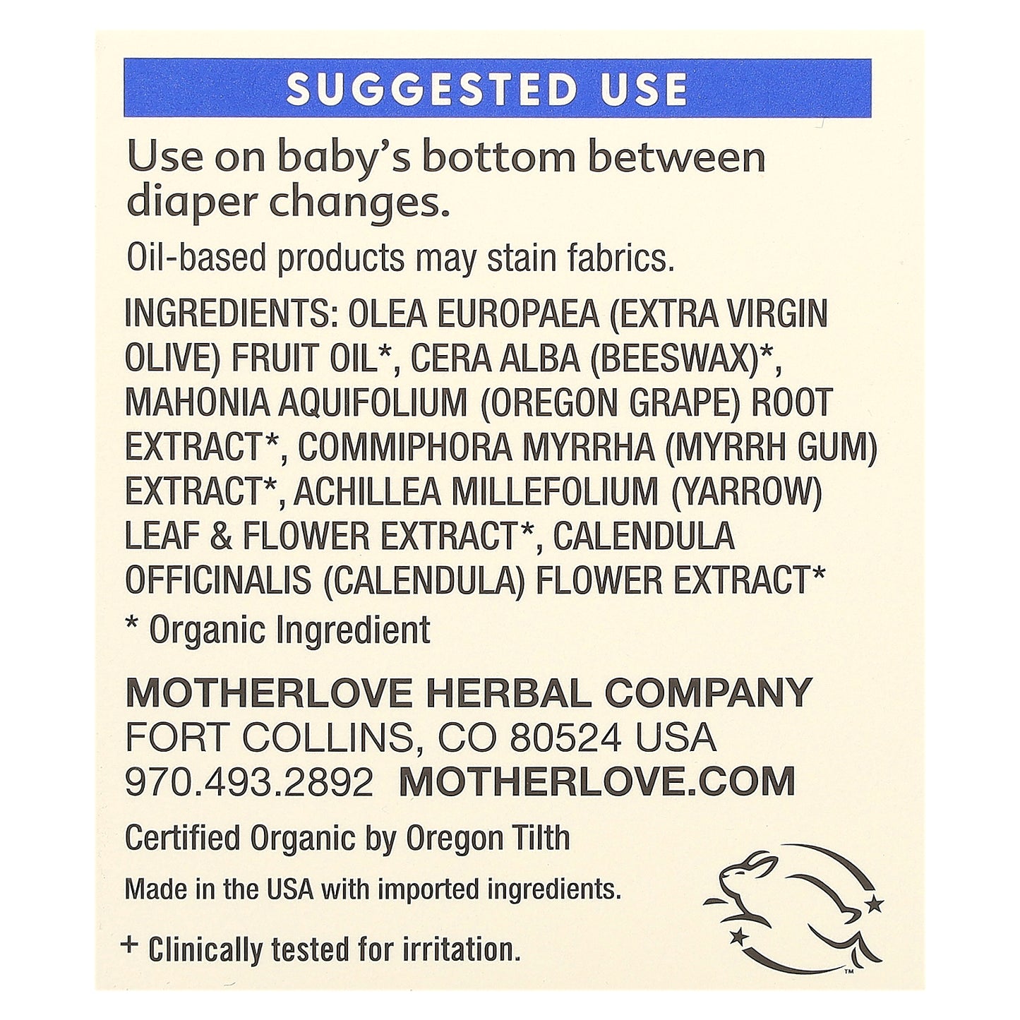 Motherlove, Baby, Diaper Balm, 4 fl oz (118 ml)