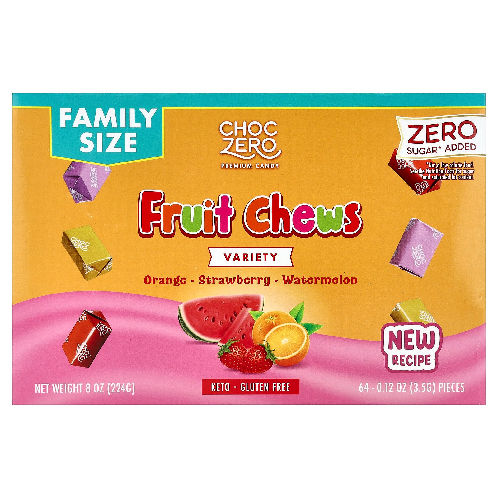 ChocZero, Fruit Chews, Variety, 64 Pieces, 8 oz (224 g)