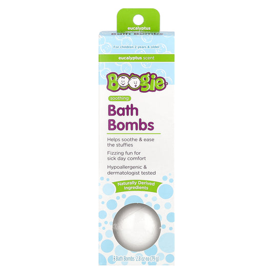 Boogie Wipes, Soothing Bath Bombs, Eucalyptus , 3 Bath Bombs, 2.8 oz (79 g) Each