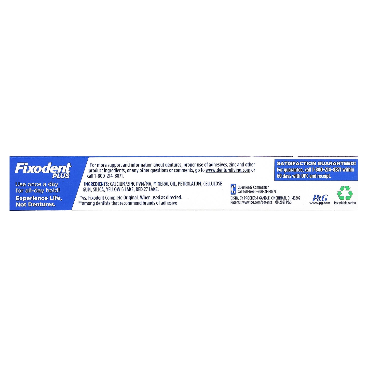 Fixodent, Plus, Denture Adhesive Cream, 2 oz (57 g)