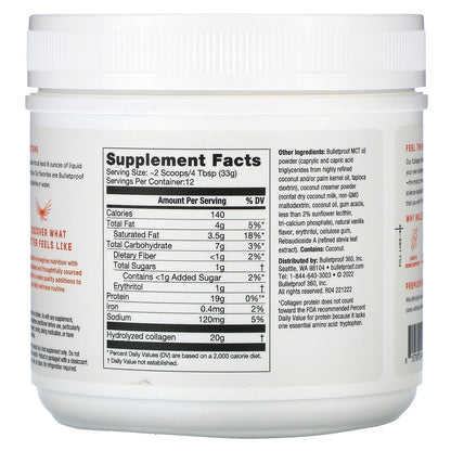 BulletProof, Collagen Peptides, Vanilla, 14.3 oz (405 g)