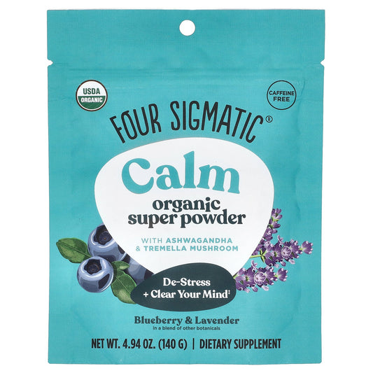 Four Sigmatic, Calm Organic Super Powder with Ashwaganda & Tremella Mushroom, Blueberry & Lavender , 4.94 oz (140 g)