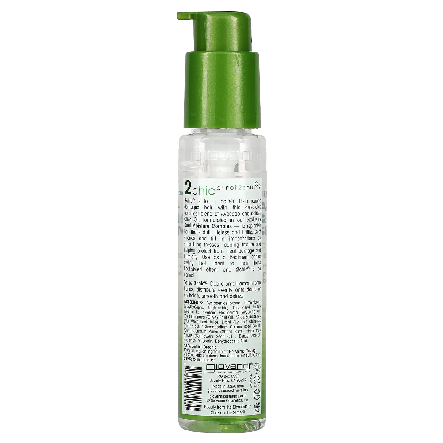 Giovanni, 2chic, Ultra-Moist Super Potion Anti-Frizz & Binding Serum Oil,  Avocado + Olive Oil, 2.75 fl oz (81 ml)