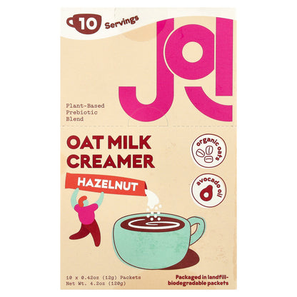 JOI, Oat Milk Creamer, Hazelnut, 10 Packets, 0.42 oz (12 g) Each
