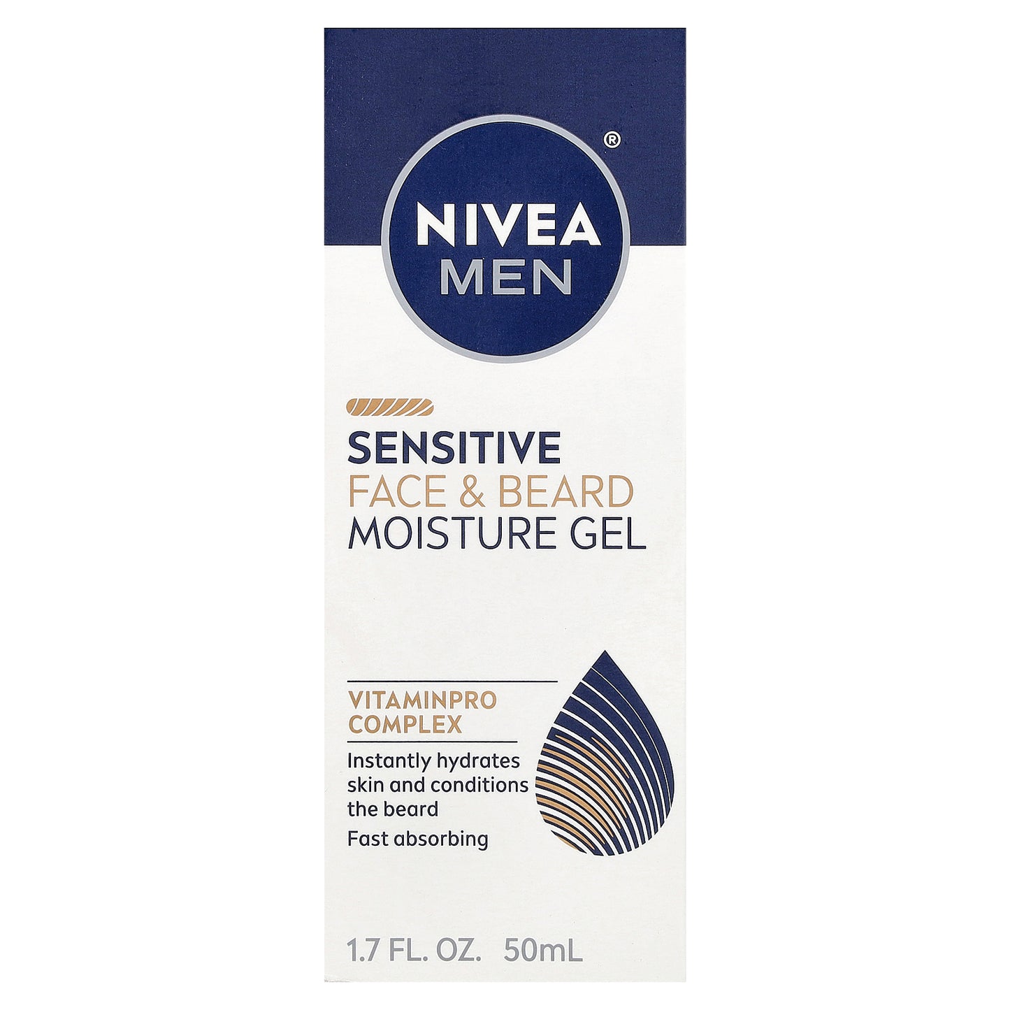 Nivea, Men, Sensitive Face & Beard Moisture Gel, 1.7 fl oz (50 ml)