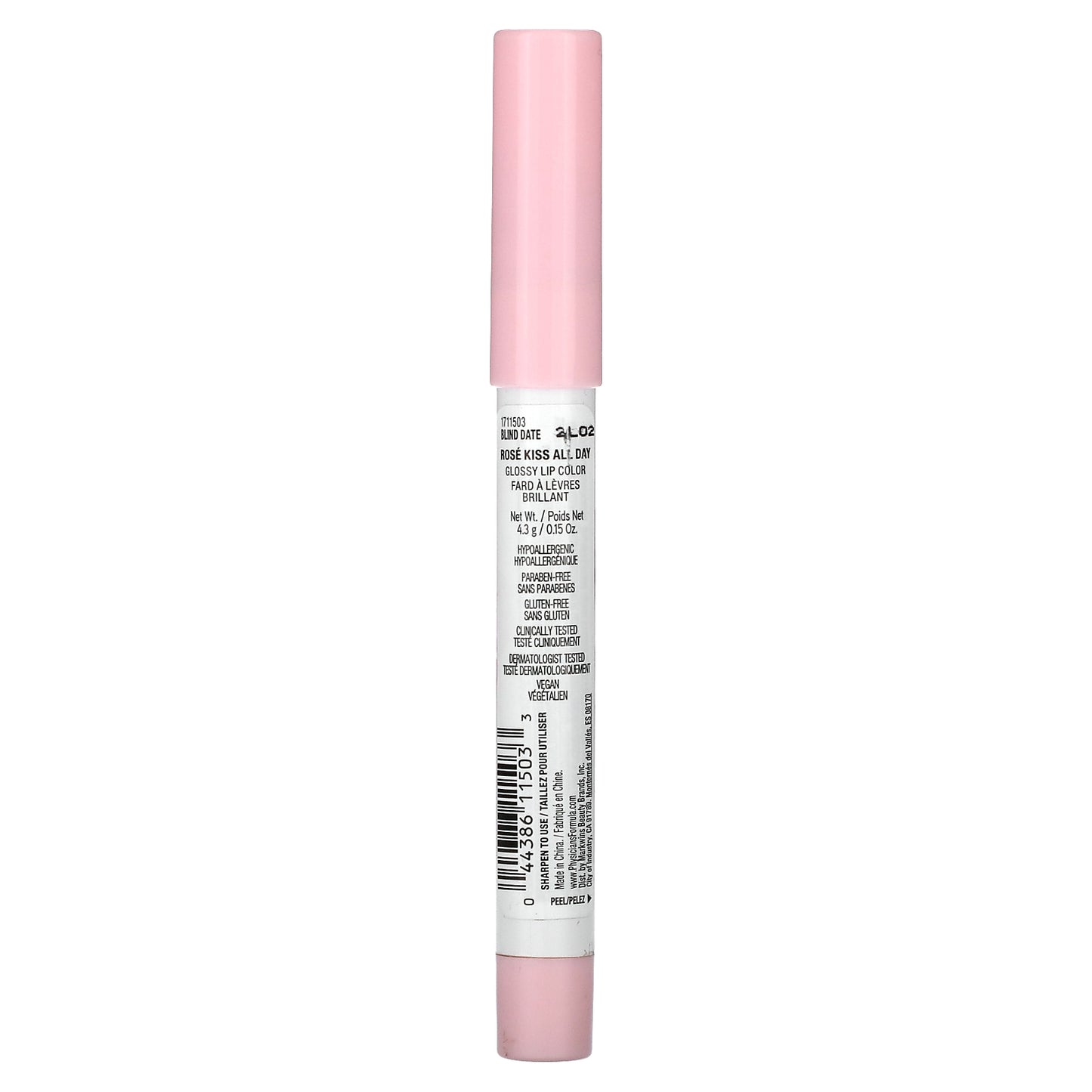 Physicians Formula, Rosé Kiss All Day, Glossy Lip Color, 1711503 Blind Date, 0.15 oz (4.3 g)