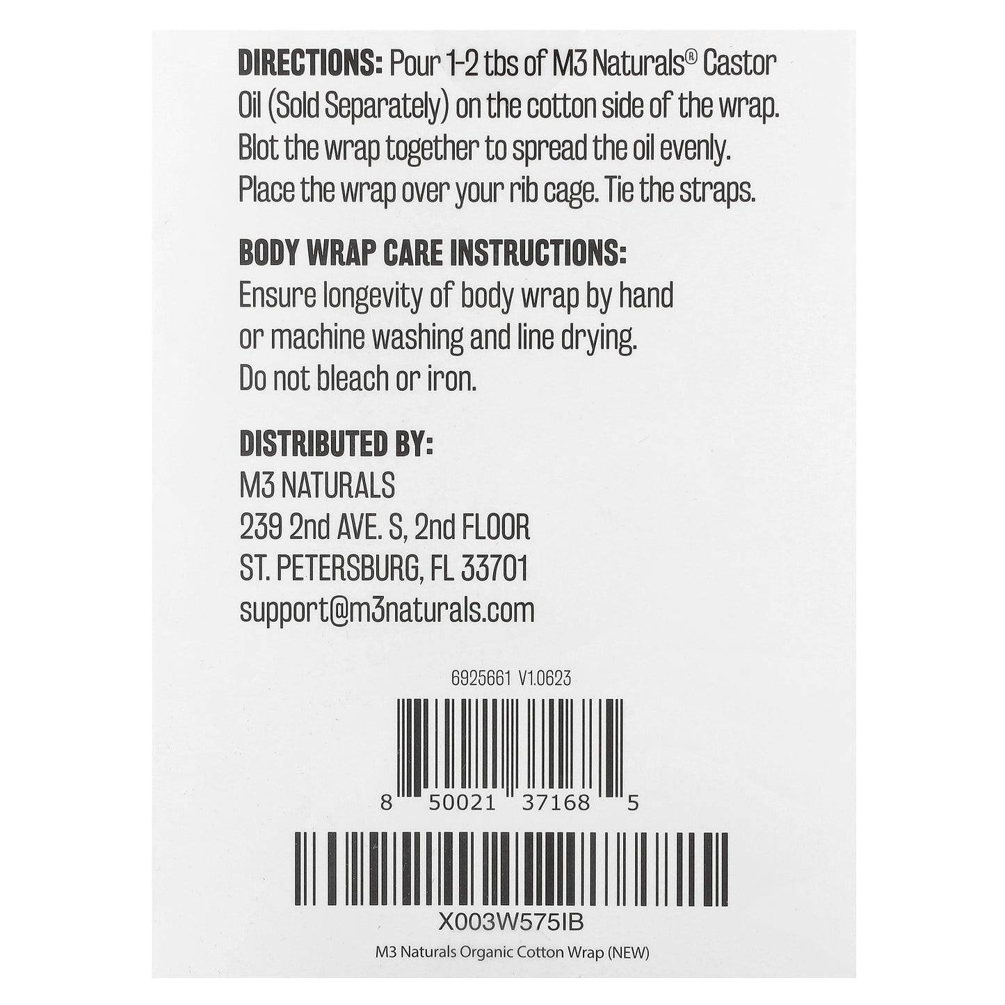 M3, Cotton Body Wrap, 1 Organic Cotton Wrap