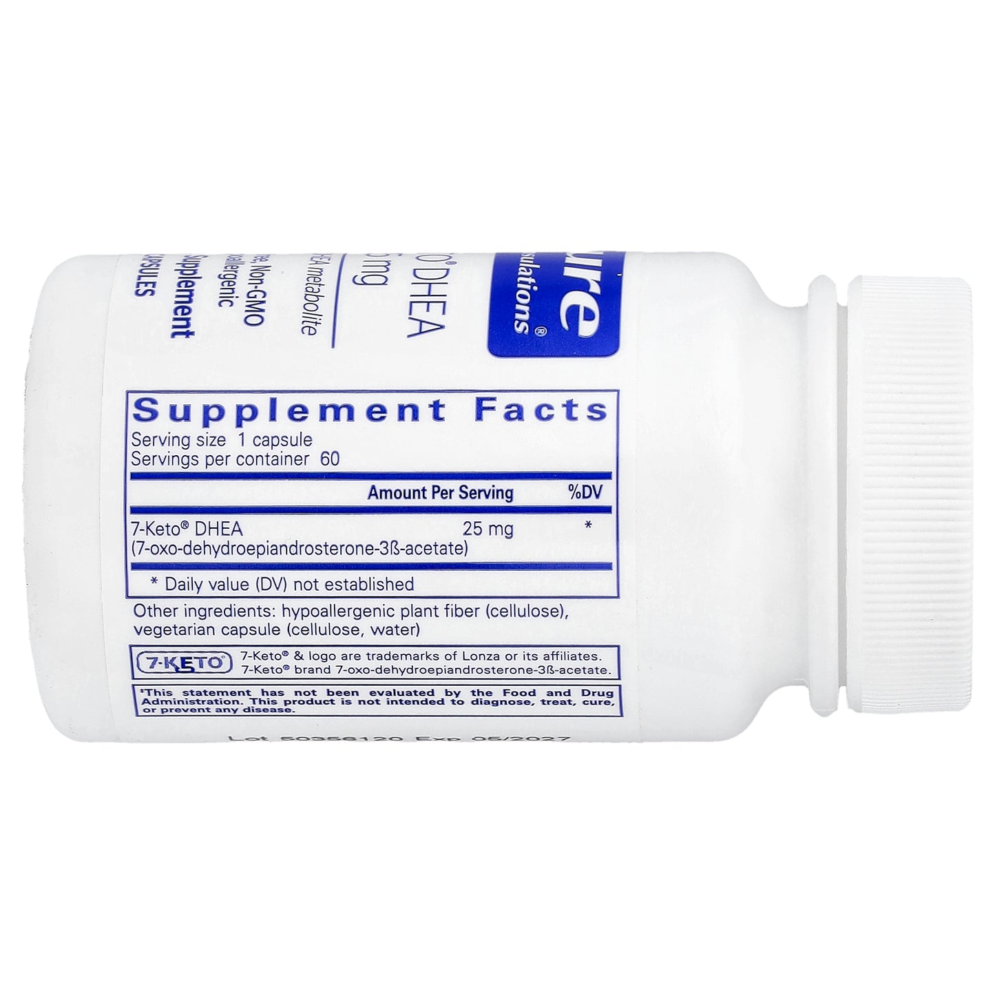 Pure Encapsulations, 7-Keto® DHEA, 25 mg, 60 Capsules
