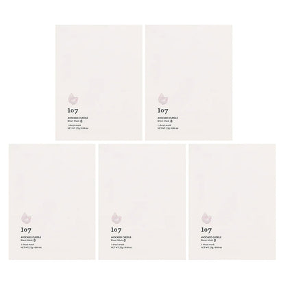 107 Beauty, Avocado Cuddle, Beauty Sheet Masks, 5 Sheets, 0.88 oz (25 g) Each