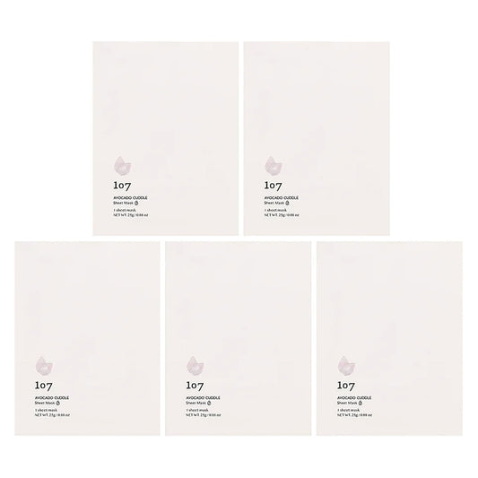 107 Beauty, Avocado Cuddle, Beauty Sheet Masks, 5 Sheets, 0.88 oz (25 g) Each