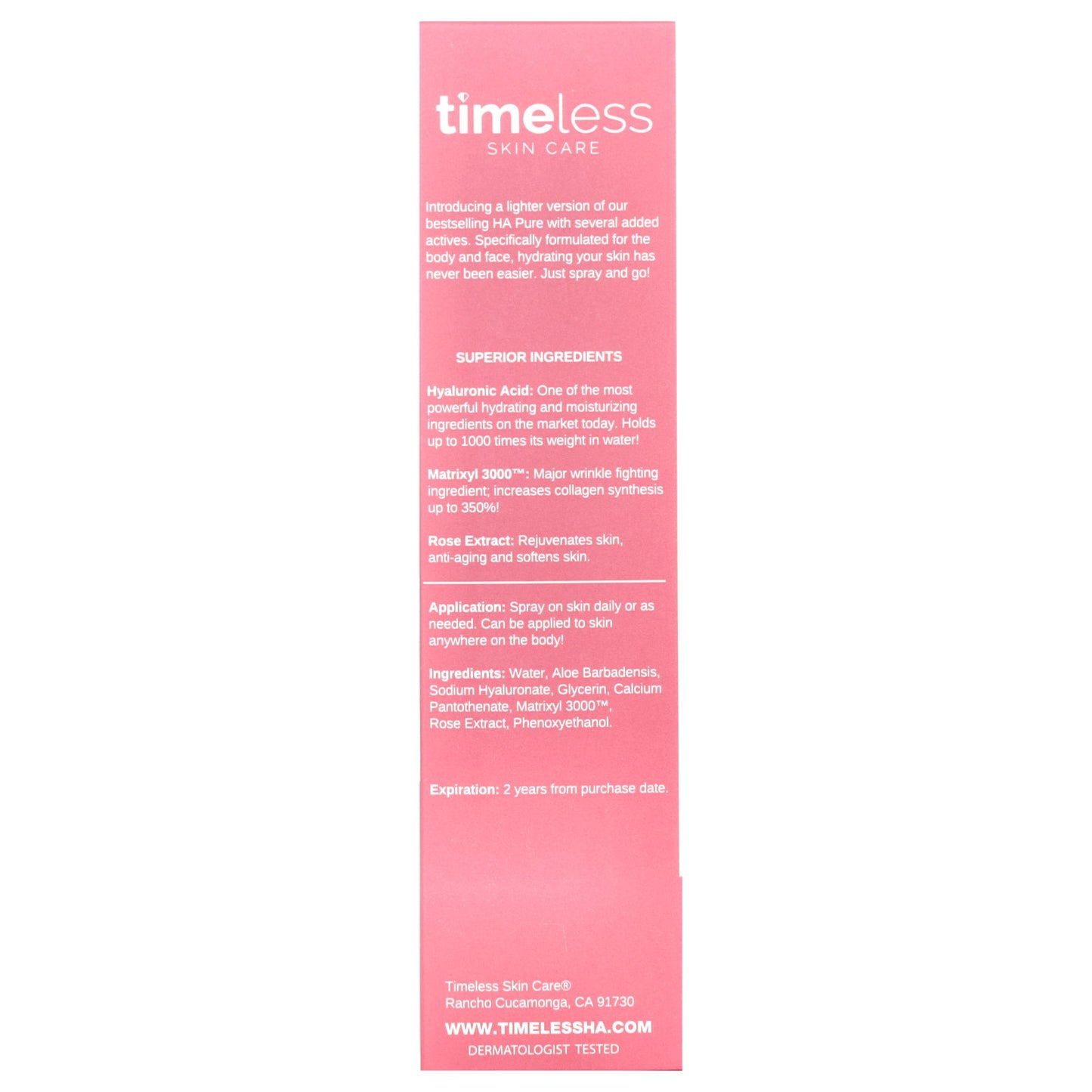 Timeless Skin Care, HA Matrixyl 3000™ +  Rose Spray , 4 fl oz (120 ml)