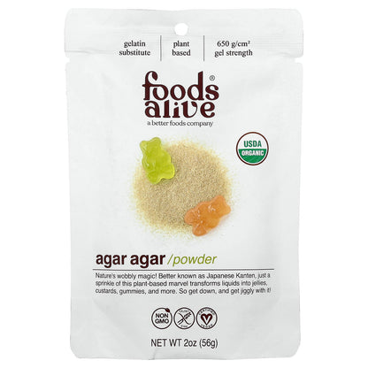 Foods Alive, Agar Agar Powder, 2 oz (56 g)