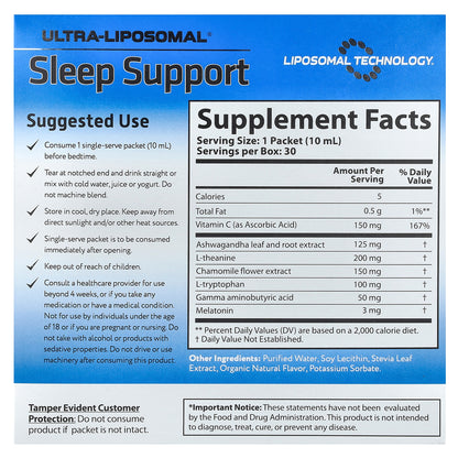 Aurora Nutrascience, Ultra-Liposomal®, Sleep Support, 30 Packets, 0.34 fl oz (10 ml) Each