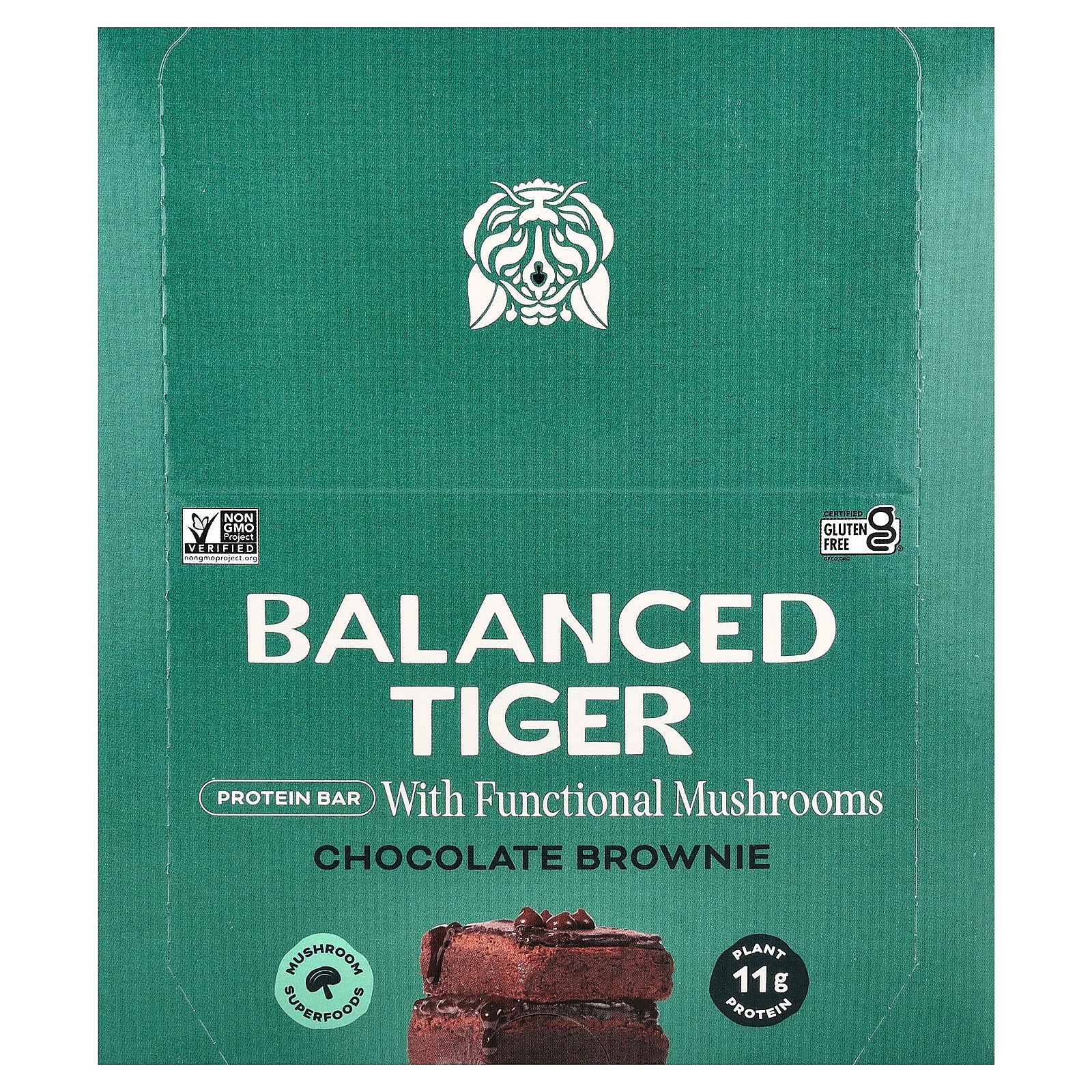 Balanced Tiger, Protein Bar, Chocolate Brownie, 12 Bars, 1.55 oz (44 g) Each