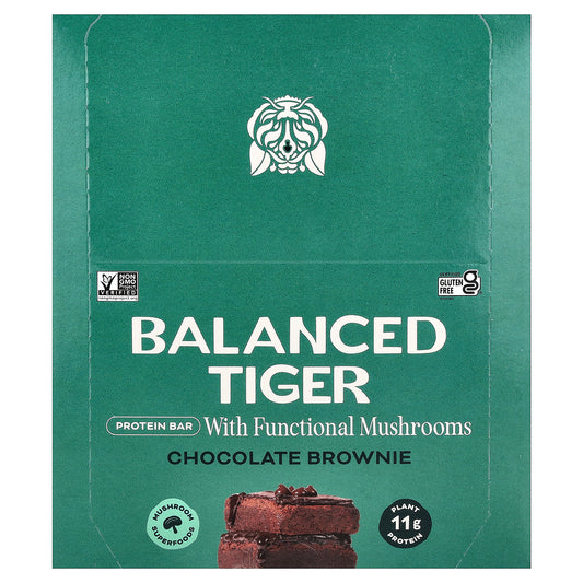 Balanced Tiger, Protein Bar, Chocolate Brownie, 12 Bars, 1.55 oz (44 g) Each
