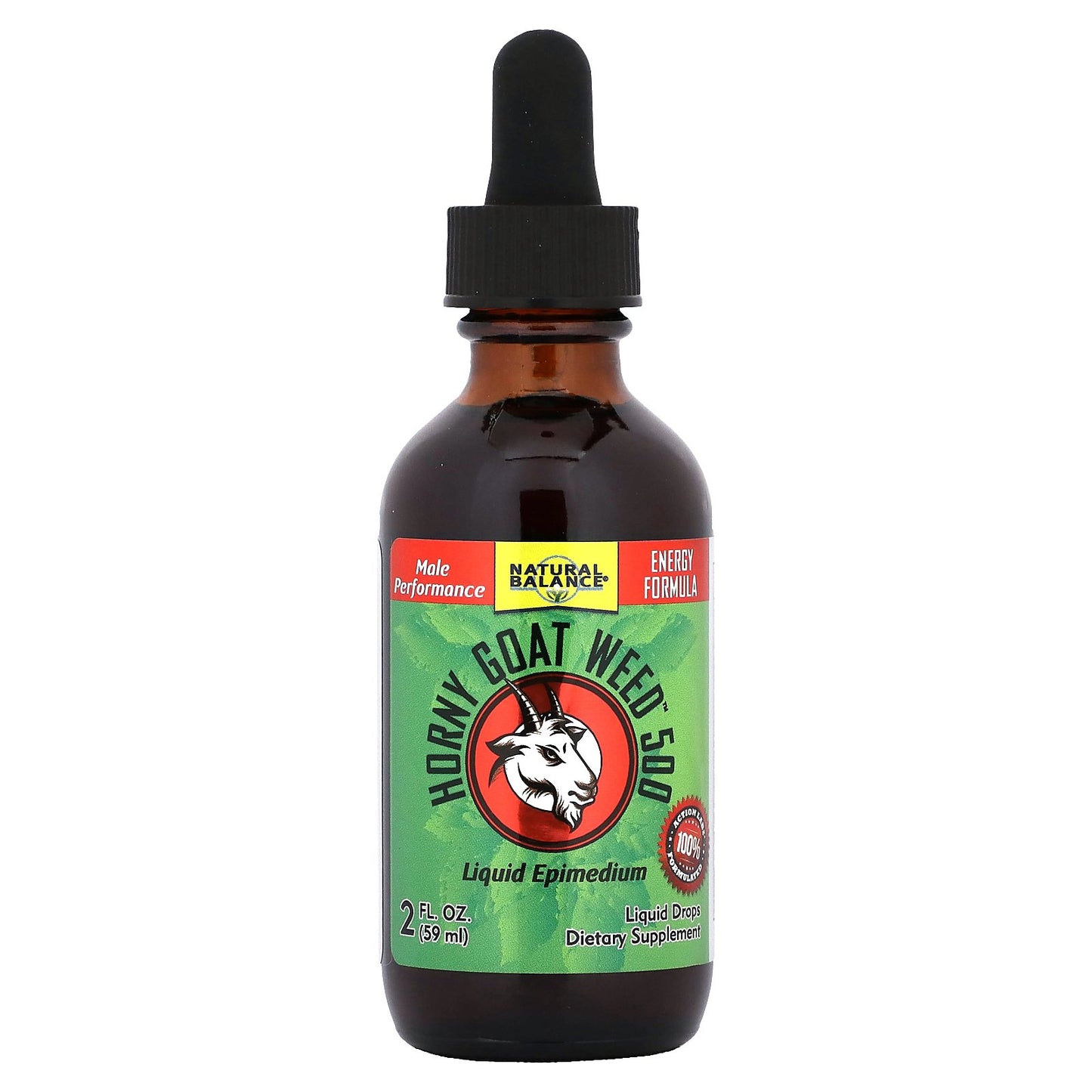 Natural Balance, Horny Goat Weed, Liquid Drops, Unflavored, 500 mg, 2 fl oz (59 ml)