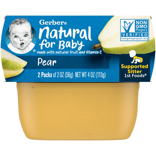 Gerber, Natural for Baby, 1st Foods®, Pear, 2 Pack, 2 oz (56 g) Each