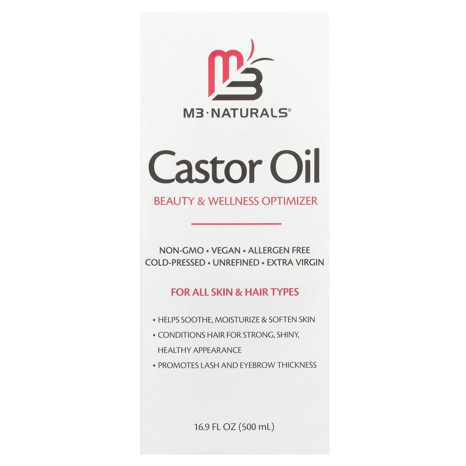 M3, Castor Oil, For All Skin & Hair Types , 16.9 fl oz (500 ml)