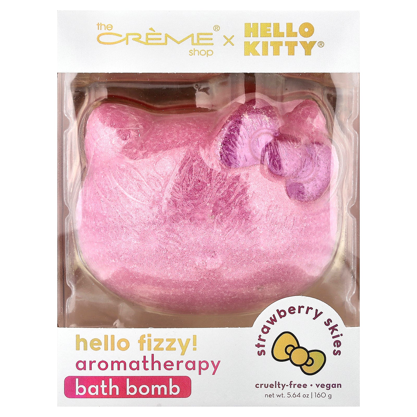 The Creme Shop, Hello Kitty®, Aromatherapy Bath Bomb, Strawberry Skies, 1 Count