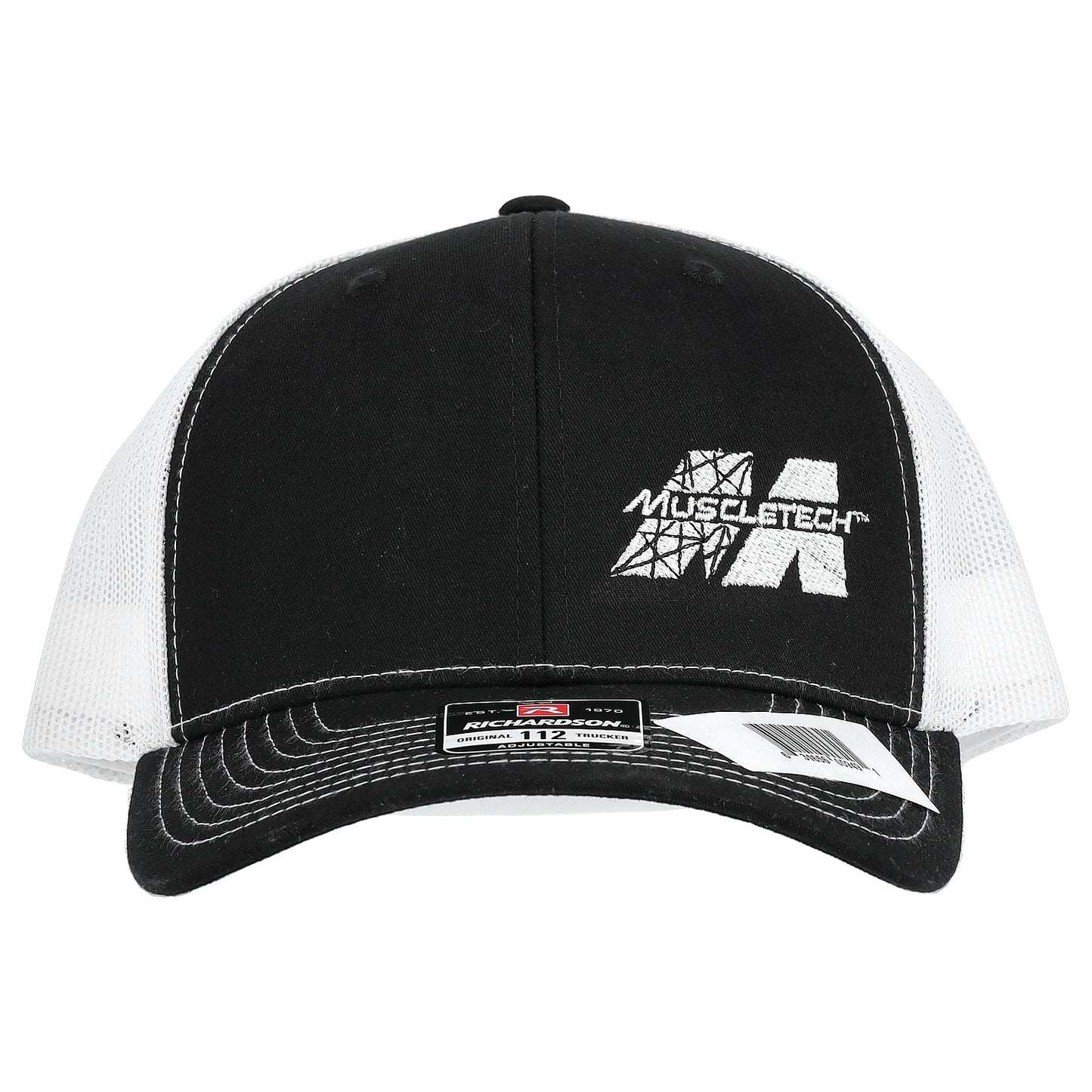 MuscleTech, Snapback Trucker Cap, Black/White, 1 Count