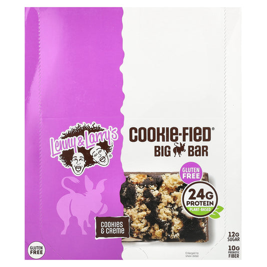 Lenny & Larry's, Cookie-Fied® Big Bar, Cookies & Creme, 12 Bars, 3.17 oz (90 g) Each