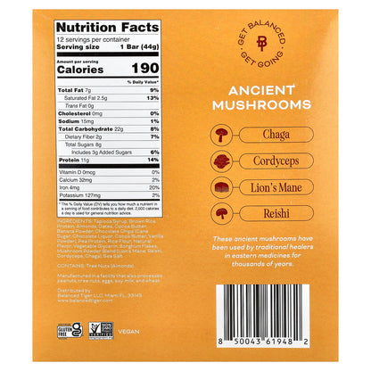 Balanced Tiger, Protein Bar, Banana Chocolate Chip, 12 Bars, 1.55 oz (44 g) Each