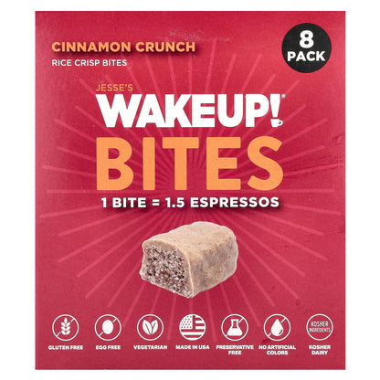 Jesse's WAKEUP!, Rice Crisp Bites, Cinnamon Crunch, 8 Pack, 0.53 oz (15 g) Each