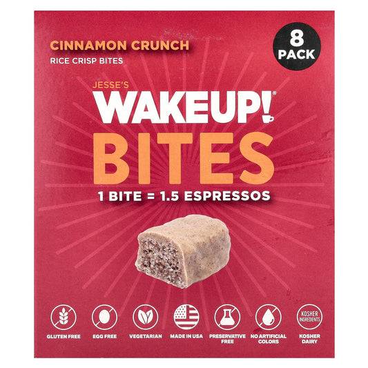 Jesse's WAKEUP!, Rice Crisp Bites, Cinnamon Crunch, 8 Pack, 0.53 oz (15 g) Each