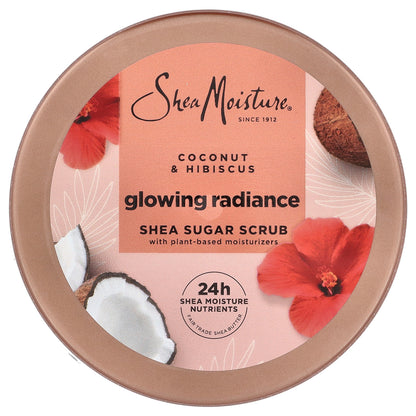 SheaMoisture, Glowing Radiance Shea Sugar Scrub, Coconut & Hibiscus, 12 oz (340 g)