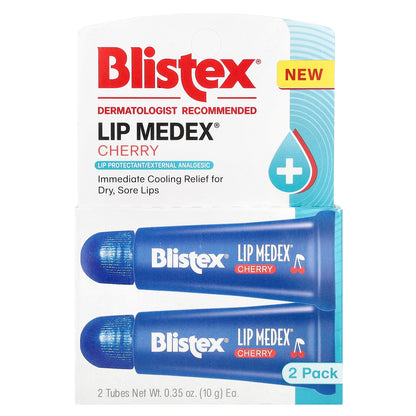 Blistex, Lip Medex®, Cherry, 2 Tubes, 0.35 oz (10 g) Each