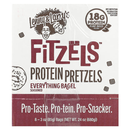 Lenny & Larry's, Fitzels™, Protein Pretzels, Everything Bagel , 8 Packs, 3 oz (85 g) Each