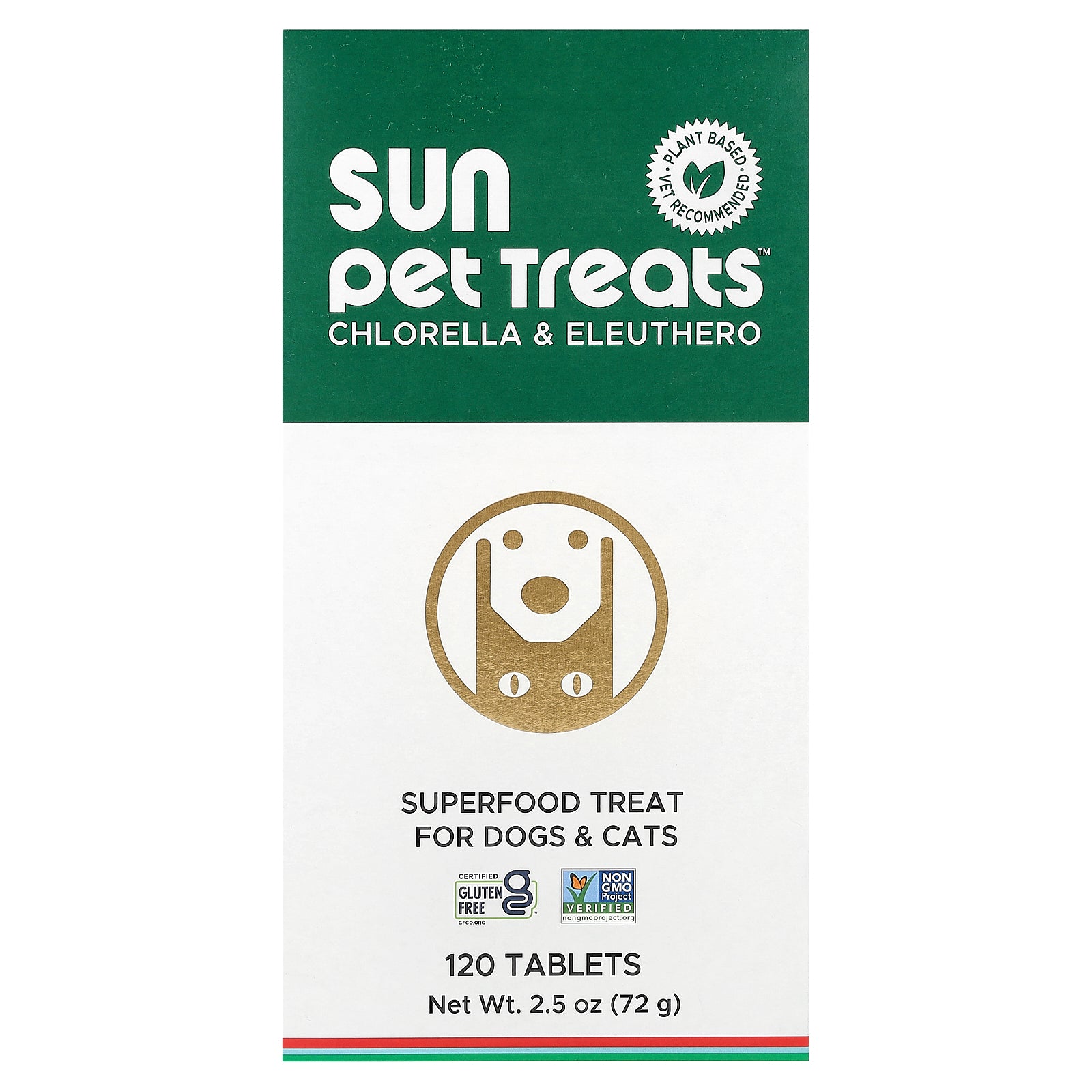 Sun Chlorella, Sun Pet Treats™, Chlorella & Eleuthero, For Dogs & Cats, 120 Tablets