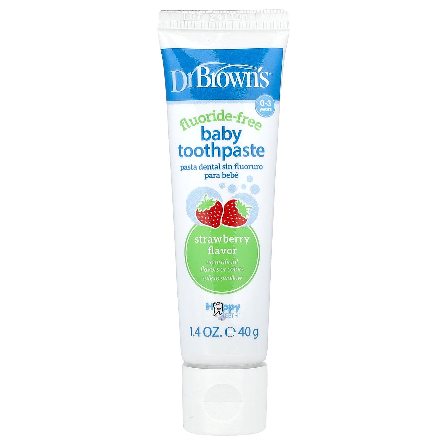 Dr. Brown's, Baby Toothpaste, Fluoride-Free, 0-3 Years, Strawberry, 1.4 oz (40 g)