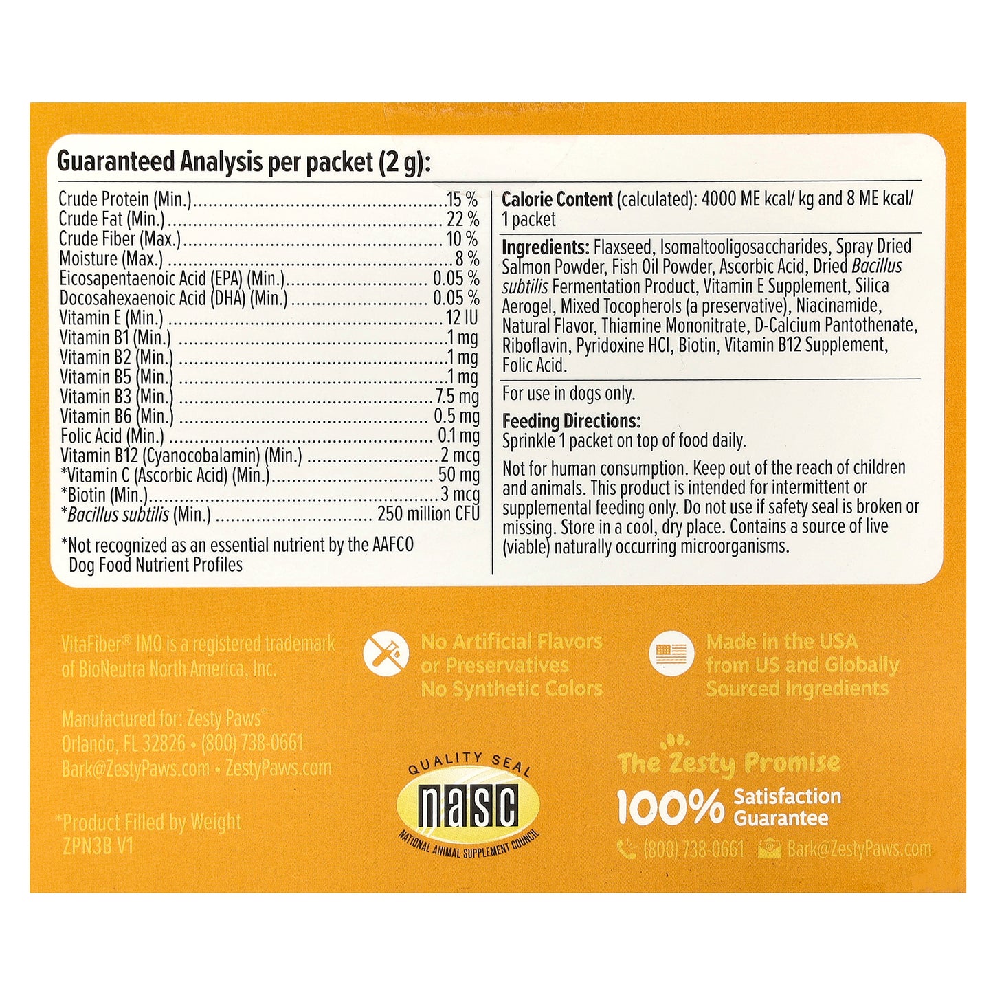 Zesty Paws, Multivitamin Powder, For Dogs, All Ages, Salmon, 30 Packets, 2.1 oz (60 g)