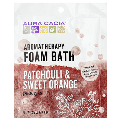 Aura Cacia, Aromatherapy Foam Bath, Patchouli & Sweet Orange, 2.5 oz (70.9 g)