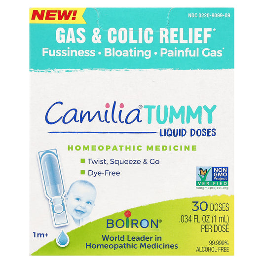 Boiron, Camilia Tummy, Liquid Doses, 1 Month +, 30 Doses, 0.34 fl oz (1ml) Each