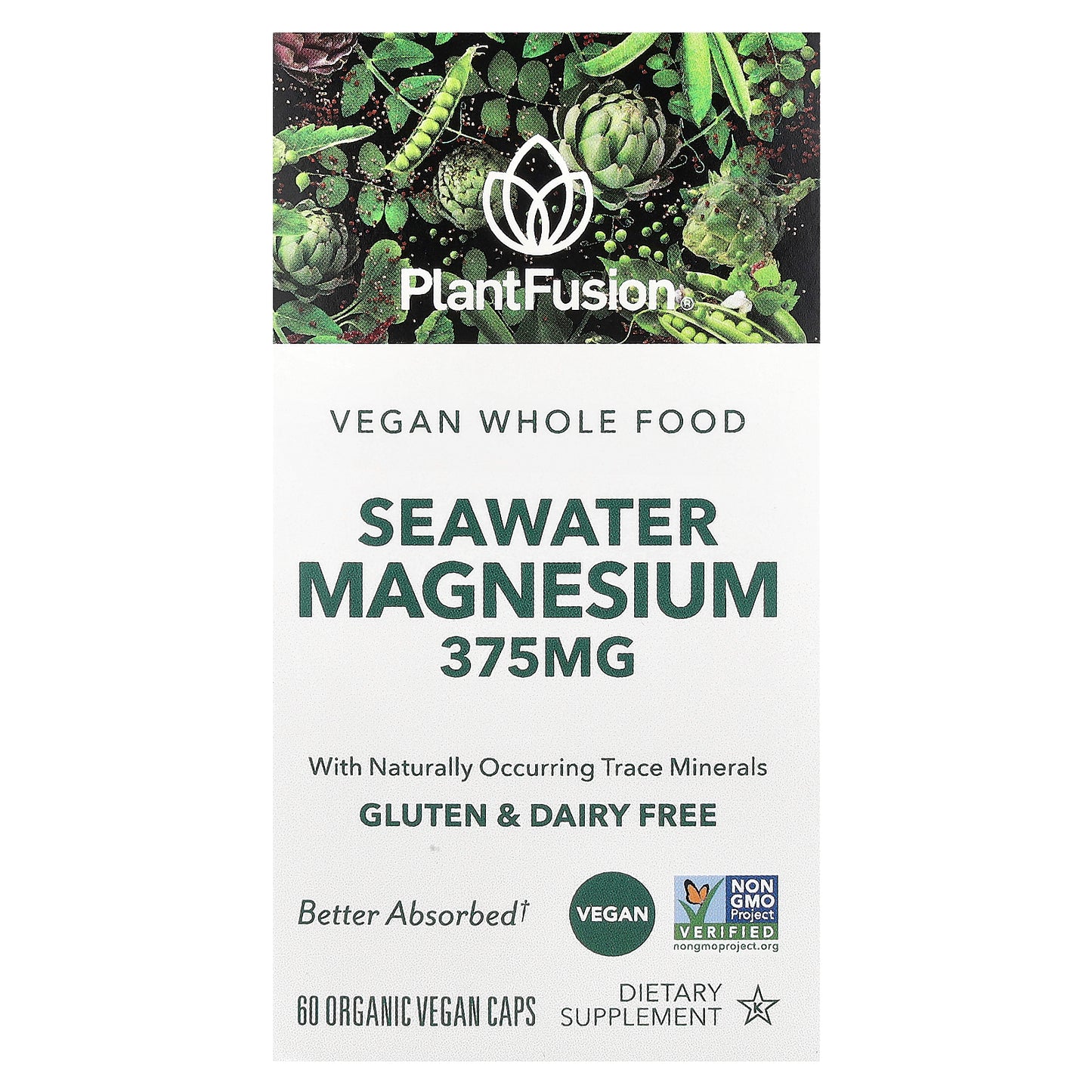 PlantFusion, Vegan SeaWater Magnesium, 60 Organic Vegan Caps