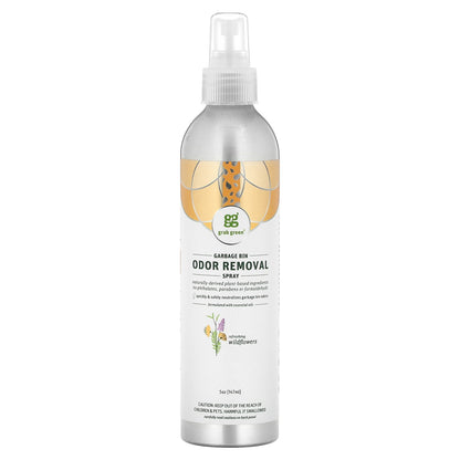 Grab Green, Garbage Bin Odor Removal Spray, Refreshing Wildflowers, 5 oz (147 ml)