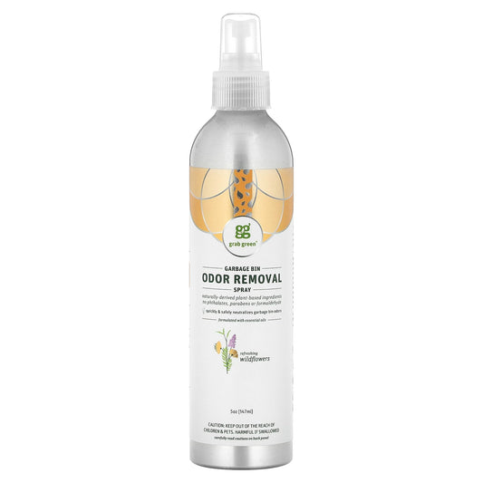 Grab Green, Garbage Bin Odor Removal Spray, Refreshing Wildflowers, 5 oz (147 ml)