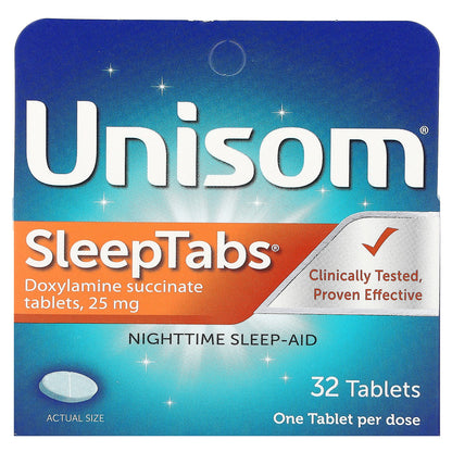 Unisom, SleepTabs, Nighttime Sleep-Aid, 32 Tablets