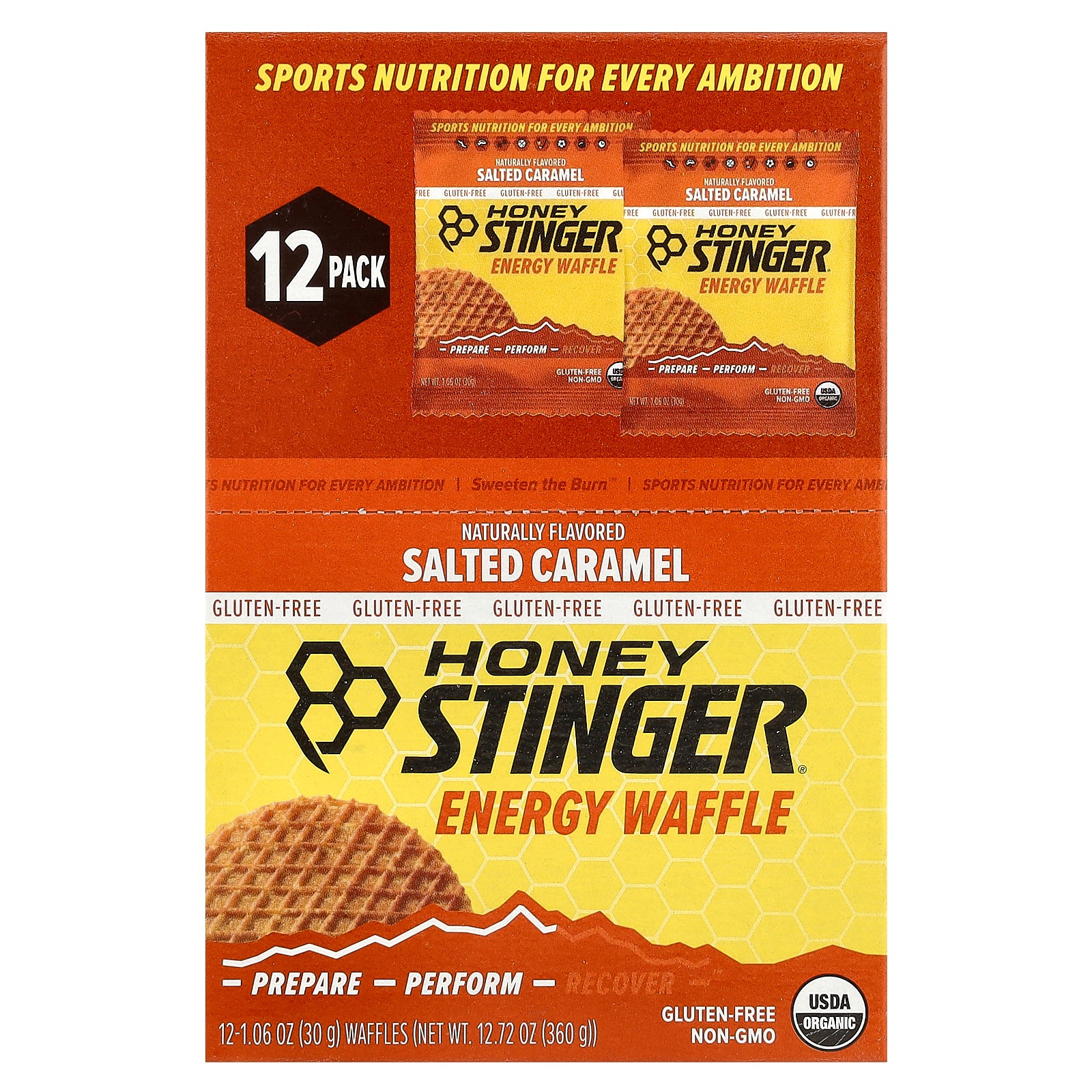 Honey Stinger, Energy Waffle, Salted Caramel, 12 Waffles, 1.06 oz (30 g) Each