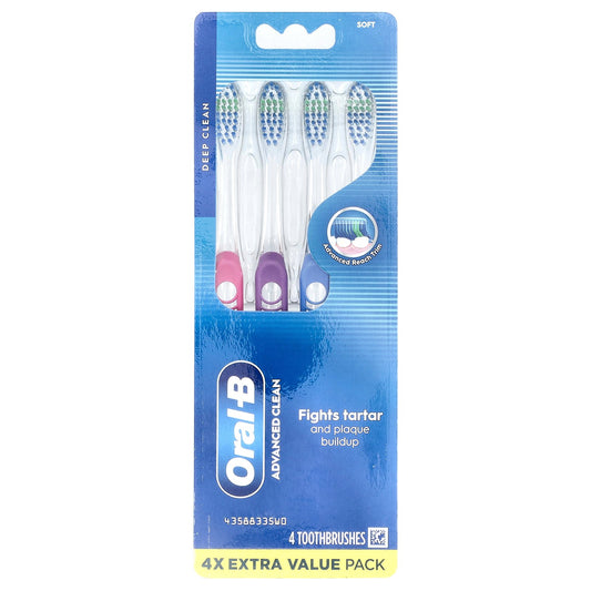 Oral-B, Advanced Clean Toothbrush. Soft , 4 Pack
