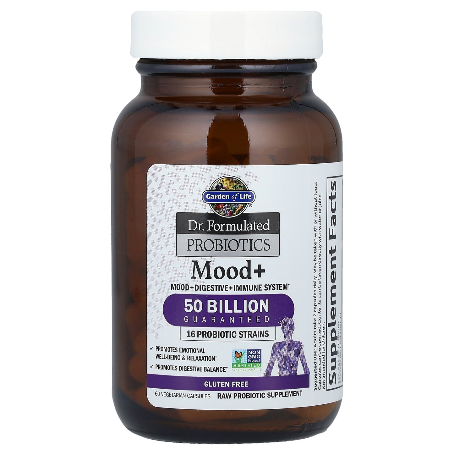 Garden of Life, Dr. Formulated Probiotics, Mood+, 50 Billion, 60 Vegetarian Capsules