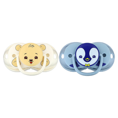 RaZbaby, Keep-It-Kleen, Pacifier, 0-36 Months, Penguin & Bear, 2 Pacifiers