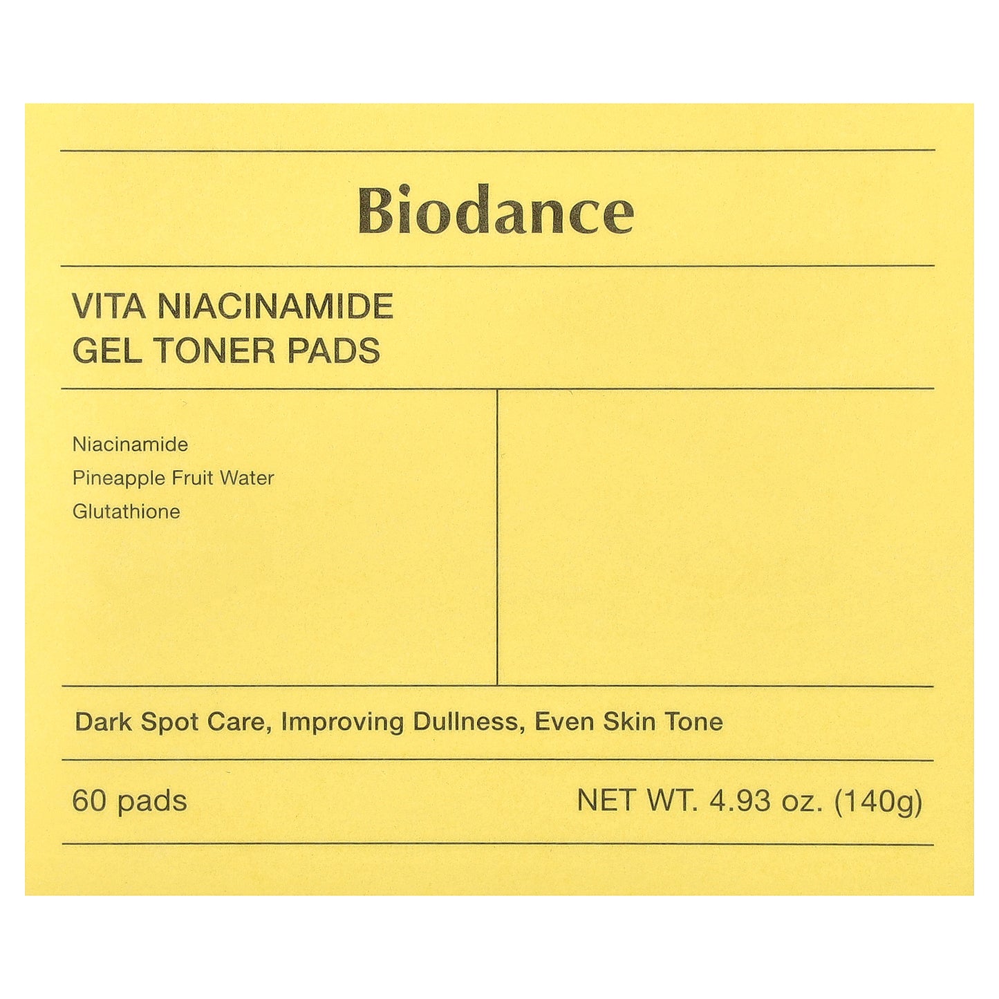 Biodance, Vita Niacinamide Gel Toner Pads, 60 Pads