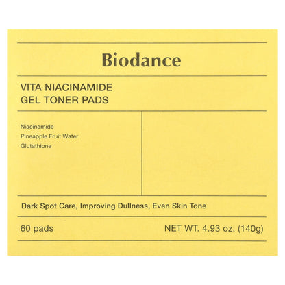 Biodance, Vita Niacinamide Gel Toner Pads, 60 Pads